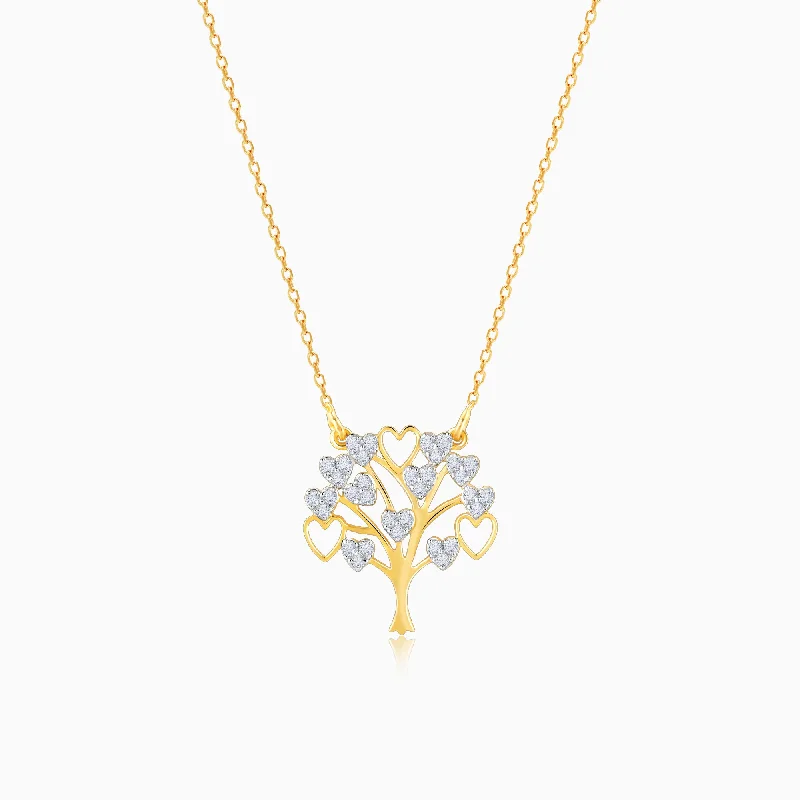 Exclusive Jewelry Markdowns – Limited-Time Offer Gold Tree of Hearts Diamond Necklace