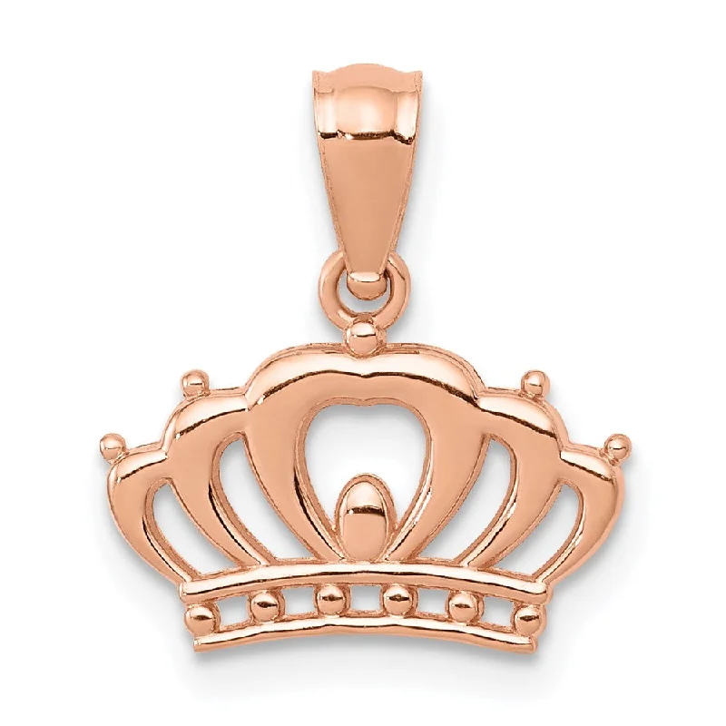 Fashion-Forward Jewelry At Exclusive Discounts 14k Rose Gold 13mm Polished Crown Pendant