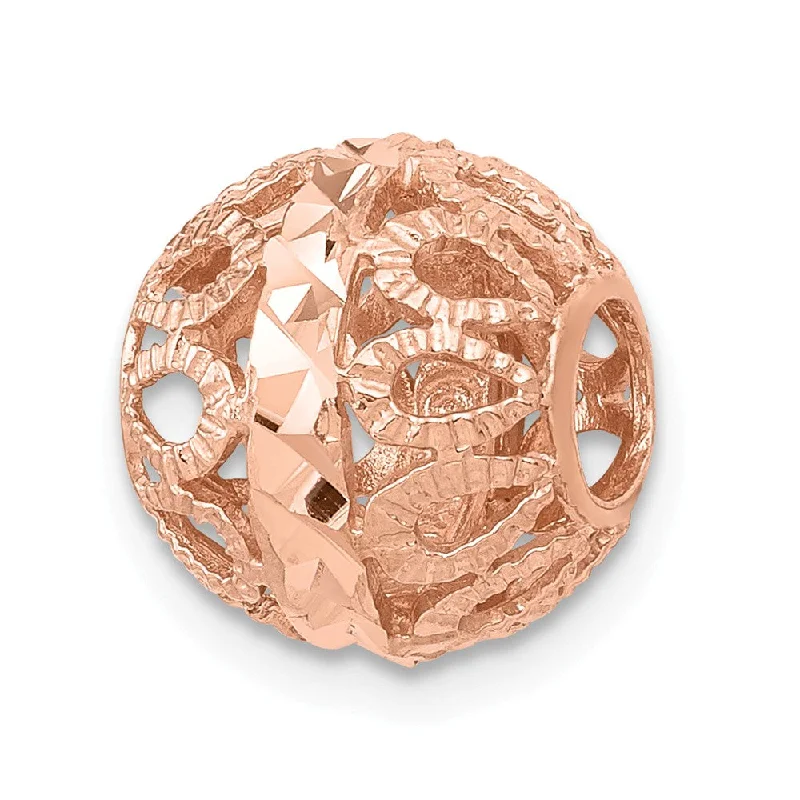 Don't Miss These Dazzling Jewelry Discounts 14k Rose Gold Diamond-Cut Filigree Ball Chain Slide, 10mm (3/8 inch)