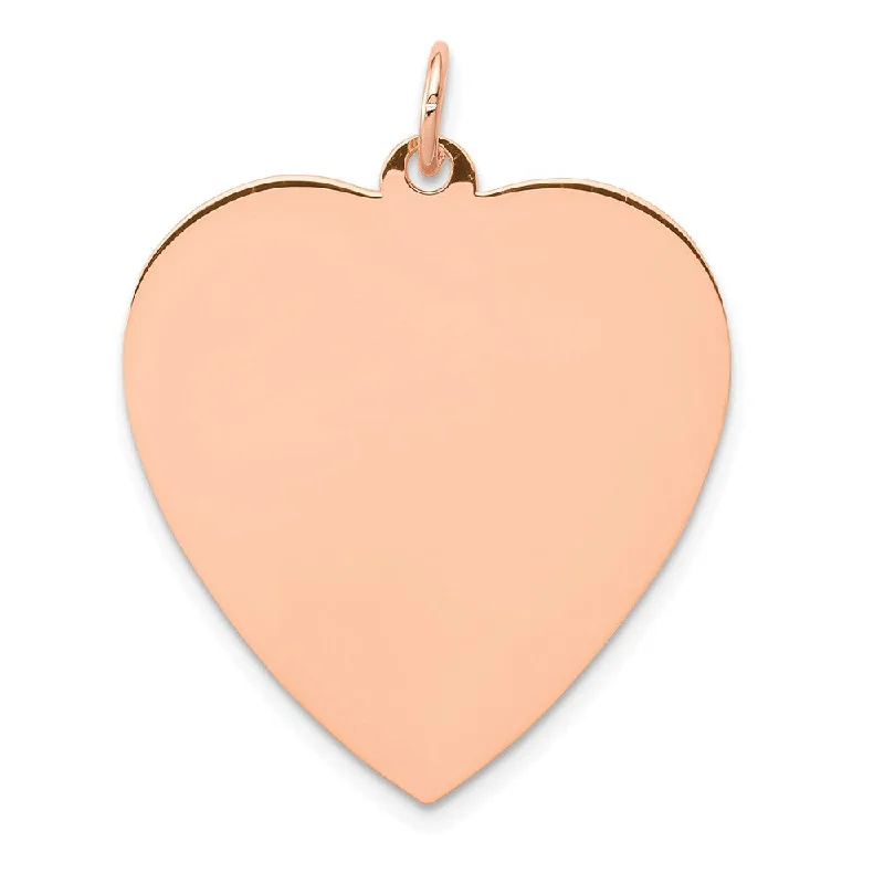 Make Your Outfit Shine With Discounted Jewelry 14k Rose Gold Engravable Heart Disc Pendant, 24mm