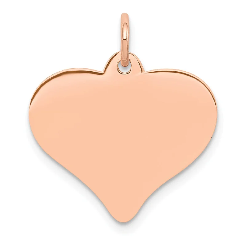 Your Dream Jewelry At Dream Prices 14k Rose Gold Heart Disc Charm or Pendant, 18mm