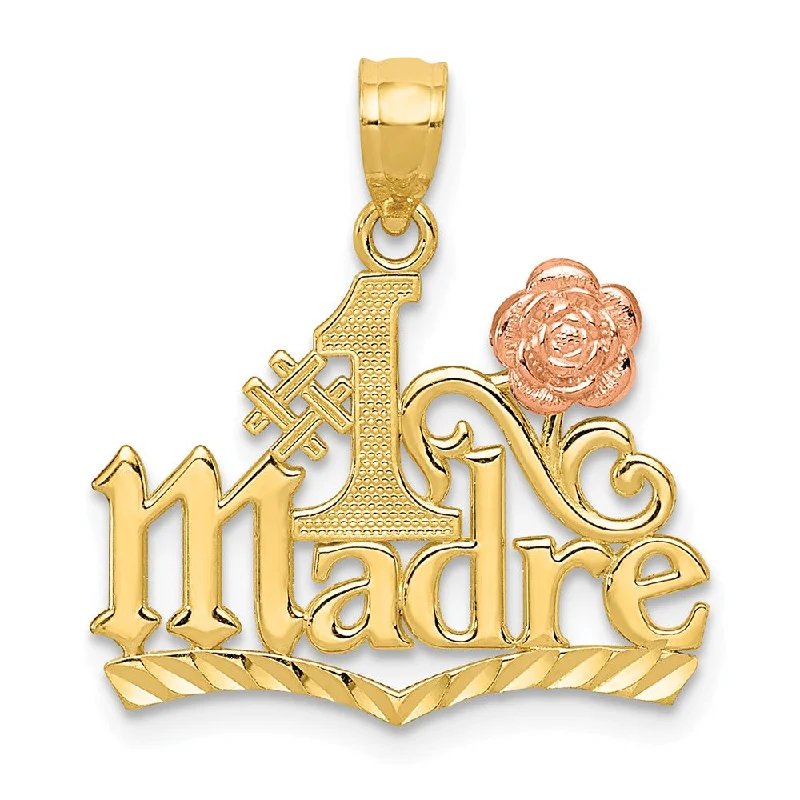 Trending Jewelry Now At Unbeatable Prices 14k Yellow Gold and Rose Gold #1 Madre Pendant, 19mm