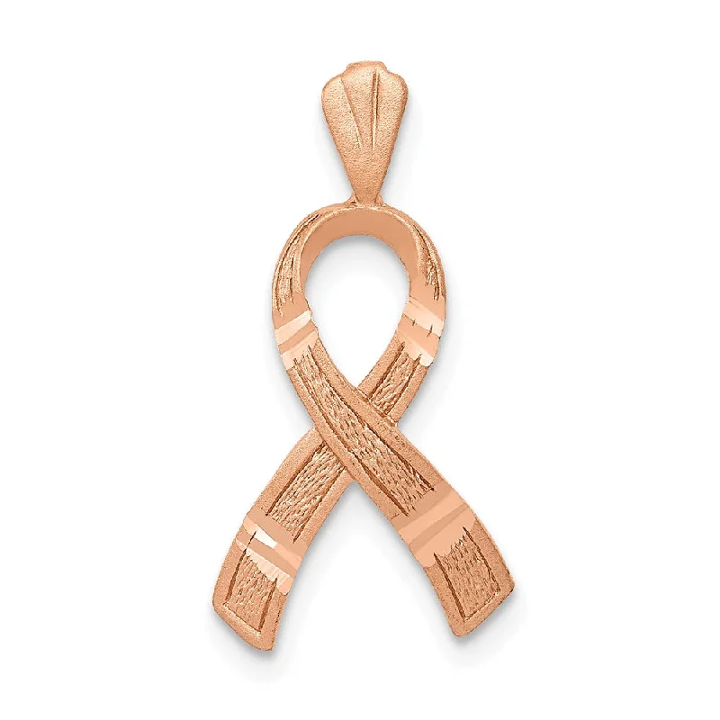 Last Chance To Shop High-End Jewelry At Markdown Prices 14k Yellow, White or Rose Gold Awareness Ribbon Pendant, 12mm