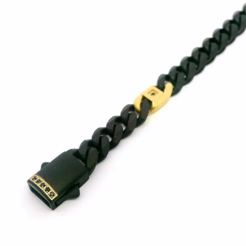 Timeless Jewelry, Timeless Savings – Don't Wait 6mm Black And 18K Gold IP Steel Matte Finish Miami Cuban Chain Bracelet