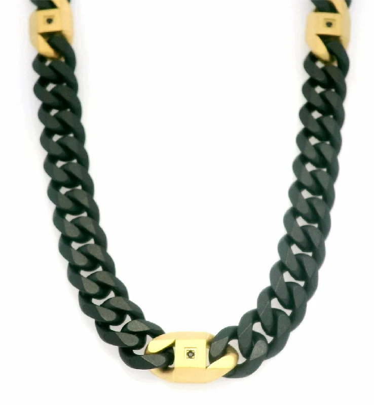 Stunning Jewelry Pieces At The Lowest Prices Ever 6mm Black And 18K Gold IP Steel Matte Finish Miami Cuban Chain Necklace