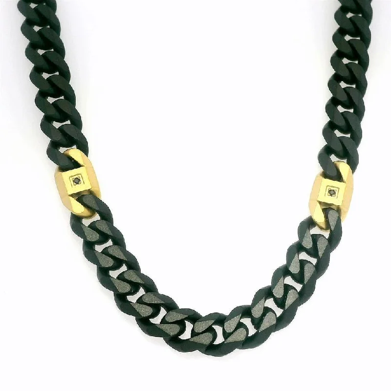 Luxury Jewelry At Budget-Friendly Prices – Grab Yours Now 8mm Black And 18K Gold IP Steel Matte Finish Miami Cuban Chain Necklace