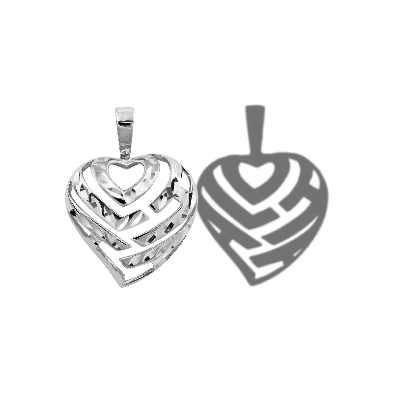 Jewelry Flash Sale – Stylish Designs At Unbeatable Rates Aloha Heart Pendant in White Gold - 18mm