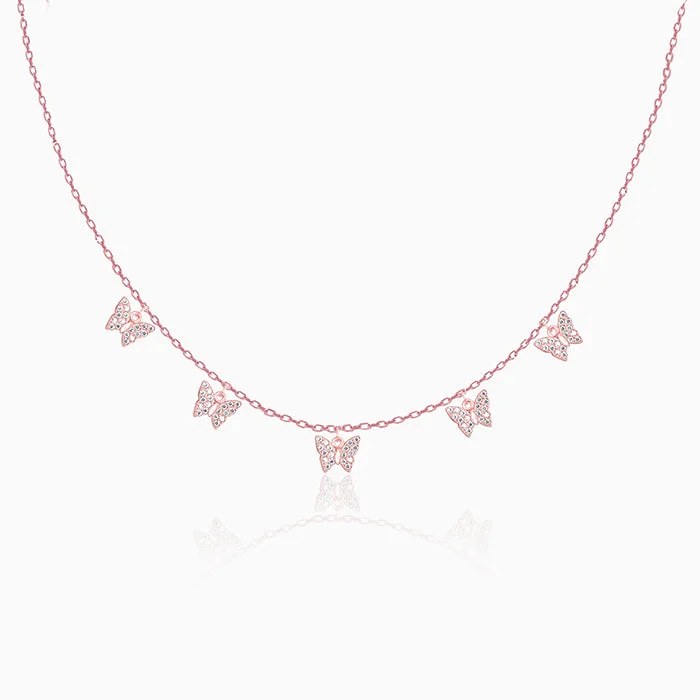 Luxury Jewelry At Unbeatable Discounts Anushka Sharma Rose Gold Wavering Wings Butterfly Necklace