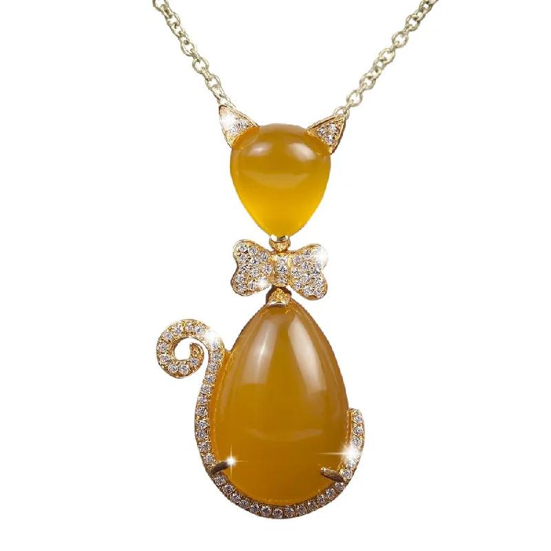 Fashion-Forward Jewelry At Exclusive Discounts Bow Cat Tangerine Pendant