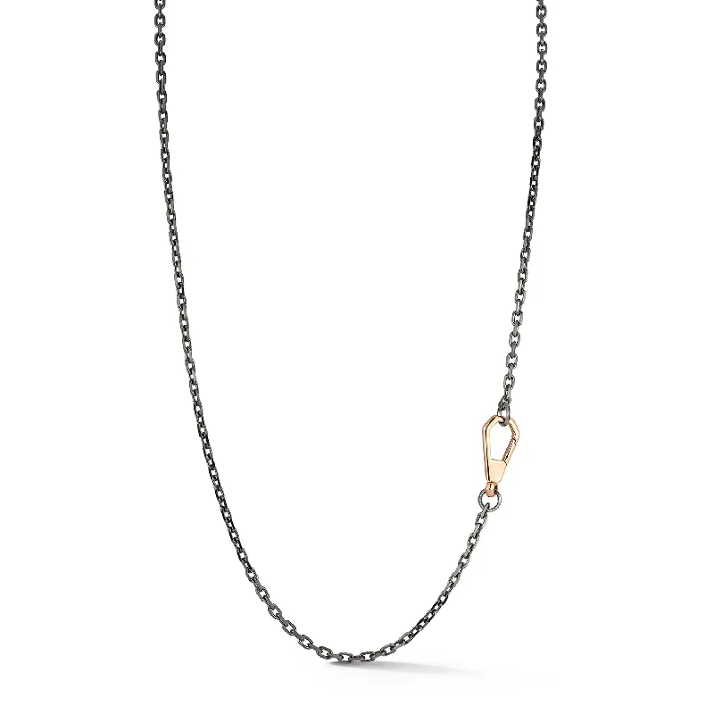 Luxury Jewelry Sale – Sparkle For Less CARRINGTON STERLING SILVER, BLACK RHODIUM CABLE CHAIN NECKLACE WITH 18K CLASP