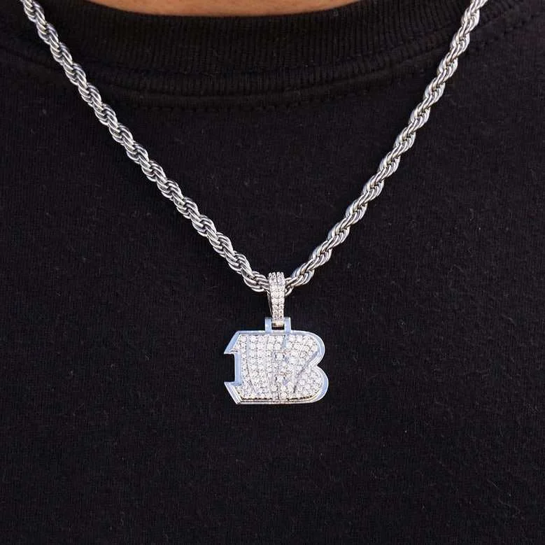 Get The Jewelry You Love At A Price You Love Cincinnati Bengals Official NFL Micro Logo Pendant - White Gold