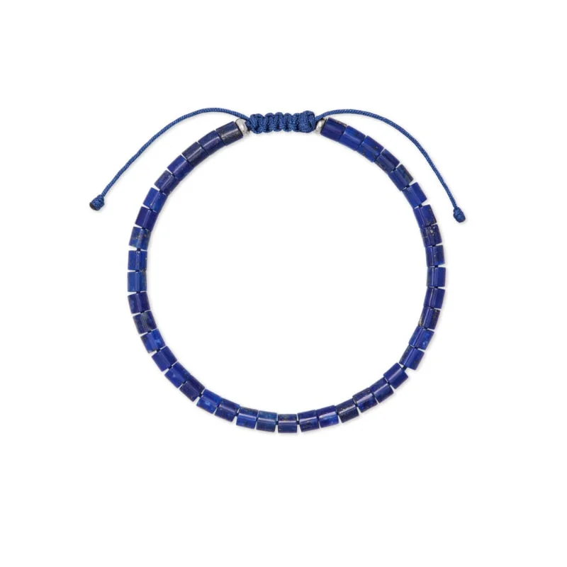 Discounted Jewelry For A Glamorous Look Scott Bros. Grey Oxidized Sterling Silver Corded Bracelet In Blue Lapis