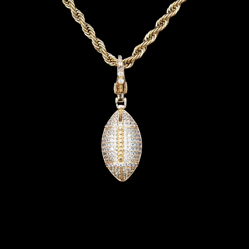 Chic And Stylish Jewelry At Exclusive Prices Football Clip On Pendant in Yellow Gold