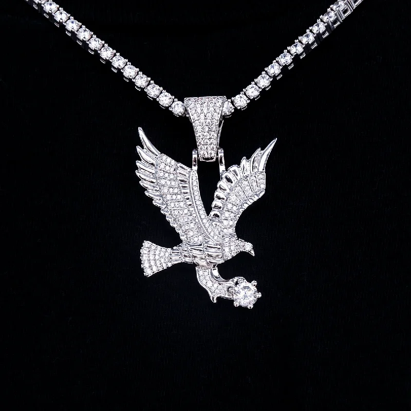 Exclusive Jewelry Sale – Sparkle For Less GLD Eagle Pendant in White Gold