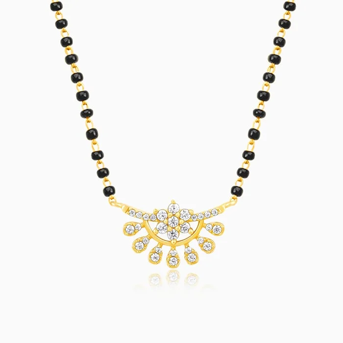 Discounted Luxury Jewelry – Shine Without The Splurge Golden Floral Moon Mangalsutra