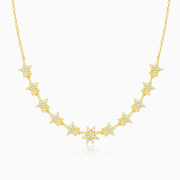 Discounted Jewelry For A Glamorous Look Golden Radiating Star Necklace