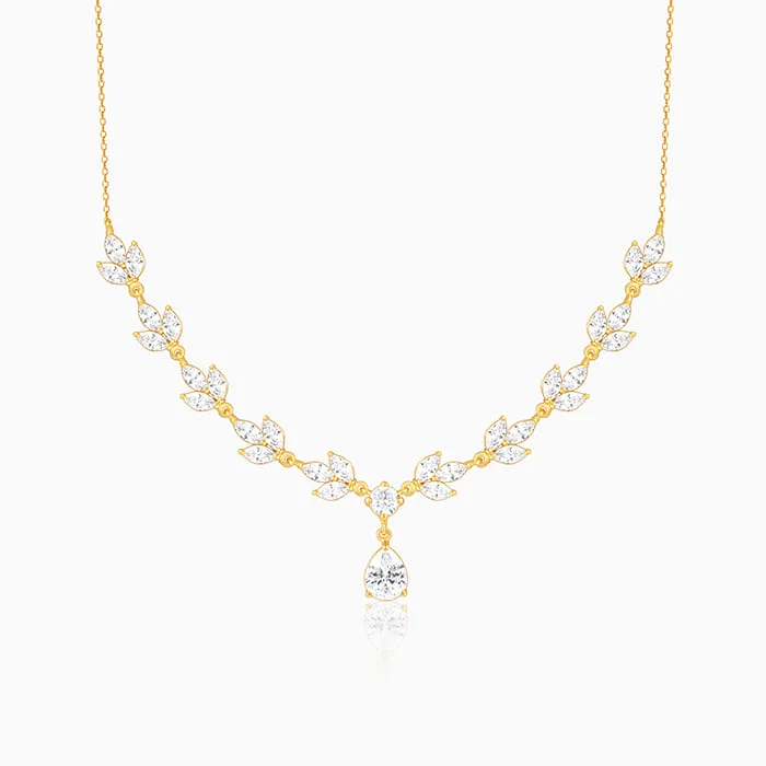 Exclusive Jewelry Sale – Shine For Less Golden Shimmering Floral Necklace