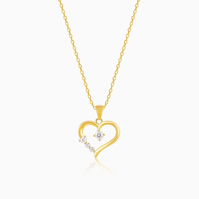 Elegant Jewelry Styles At Budget-Friendly Prices Golden Solitaire Heart Pendant with Link Chain