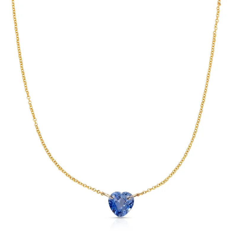 Personalized Engraved Jewelry For Meaningful Gifts The Sweetheart Necklace - Blue Sapphire