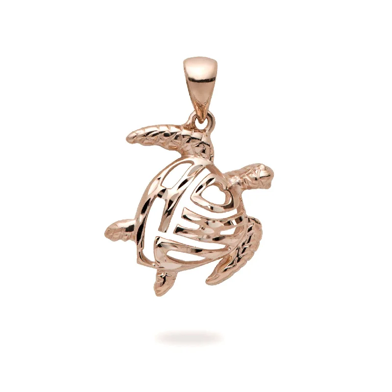 Timeless Beauty, Unbeatable Deals – Jewelry Sale On Honu Pendant in Rose Gold - 15mm