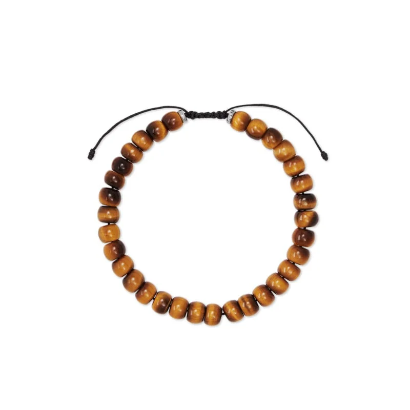 Shop Fine Jewelry With Exclusive Savings Scott Bros. Cade Oxidized Sterling Silver Corded Bracelet In Brown Tiger's Eye