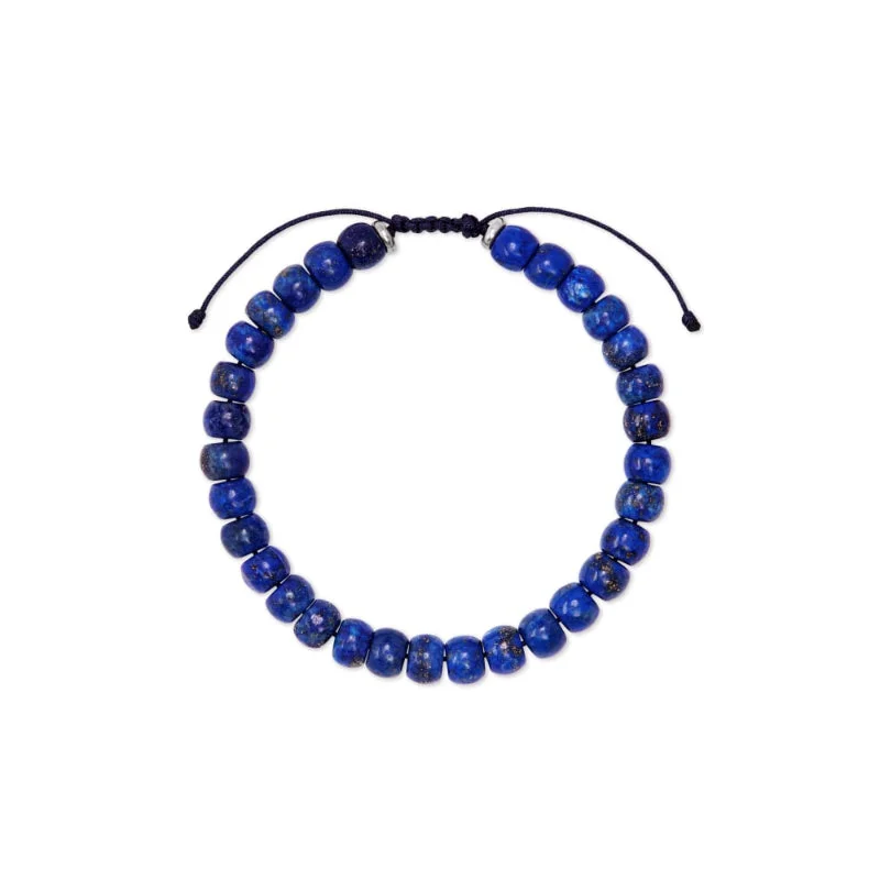 Chic, Trendy, And Affordable Jewelry Sale Scott Bros. Cade Oxidized Sterling Silver Corded Bracelet In Blue Lapis