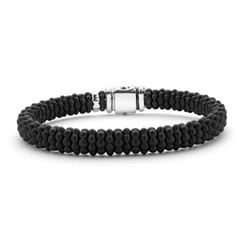 Elegant Jewelry Styles At Budget-Friendly Prices Lagos Black Caviar Matte Ceramic Beaded Bracelet, 9mm