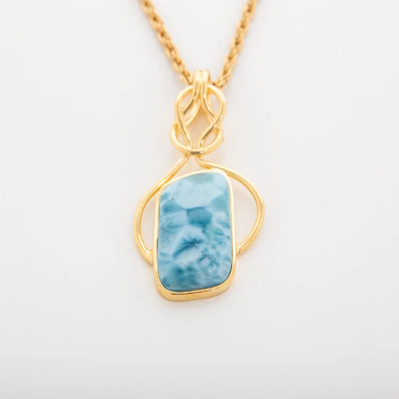 Dainty Floral Jewelry For Feminine Elegance Larimar Pendant Kailym