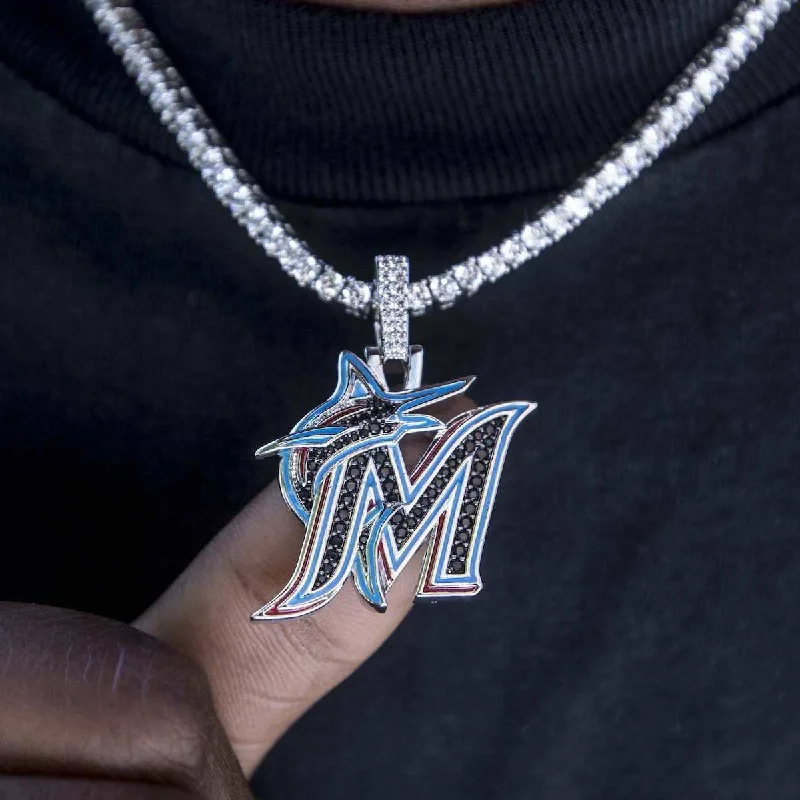 Dazzle In Elegance With Our Biggest Jewelry Sale Miami Marlins Official MLB Logo Pendant