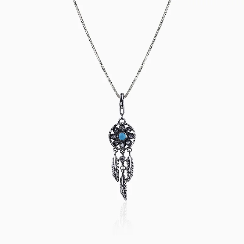 The Perfect Jewelry Piece At The Perfect Price Oxidised Silver Dream Catcher Pendant With Box Chain