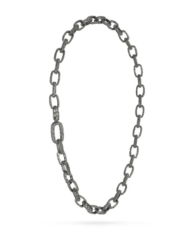 Shop High-Quality Jewelry At Jaw-Dropping Discounts Oxidized Sterling Silver ‘Warrior’ Link Necklace