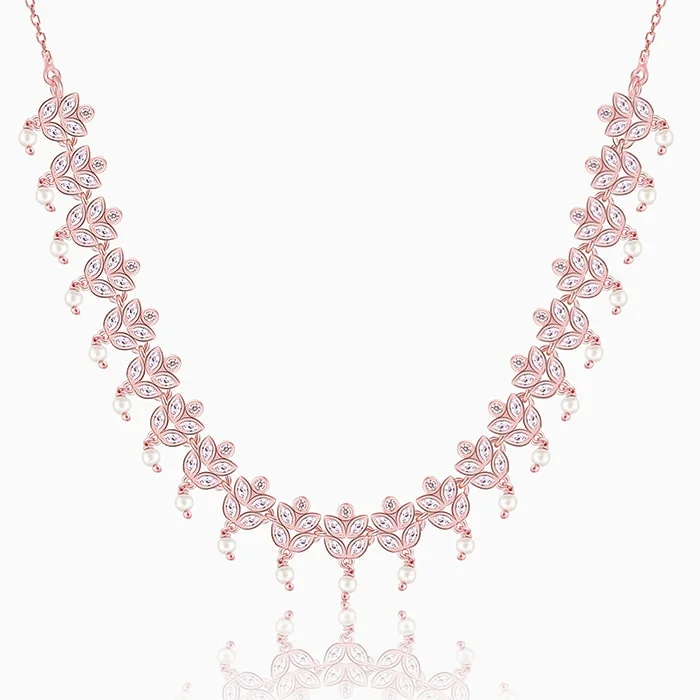 Chic, Trendy, And Affordable Jewelry Sale Rose Gold Gleam of Glamour Necklace