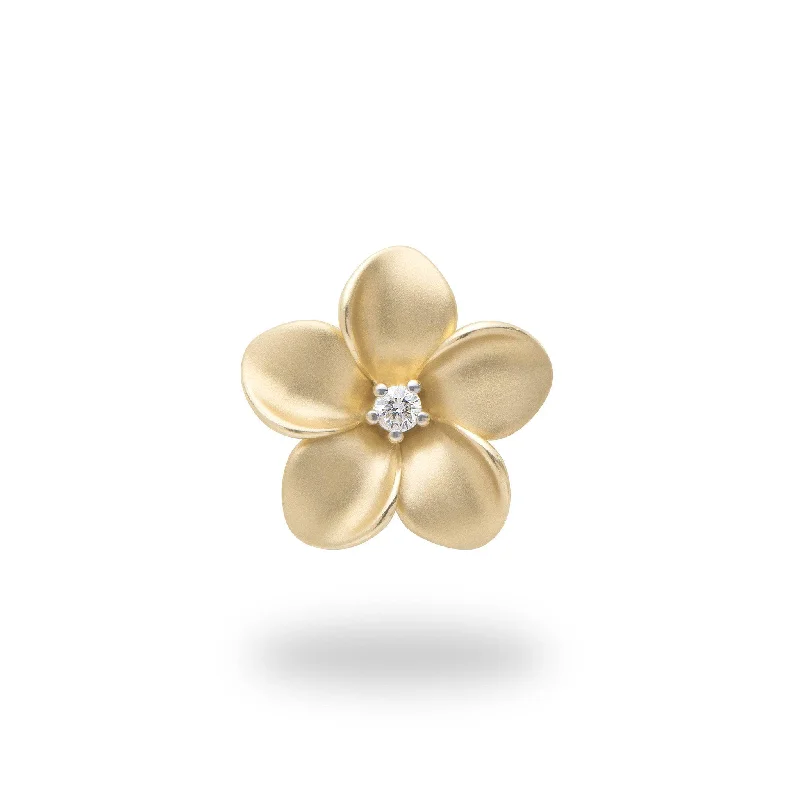 Timeless Elegance Now At Special Discounts Plumeria Pendant in Gold with Diamond - 16mm