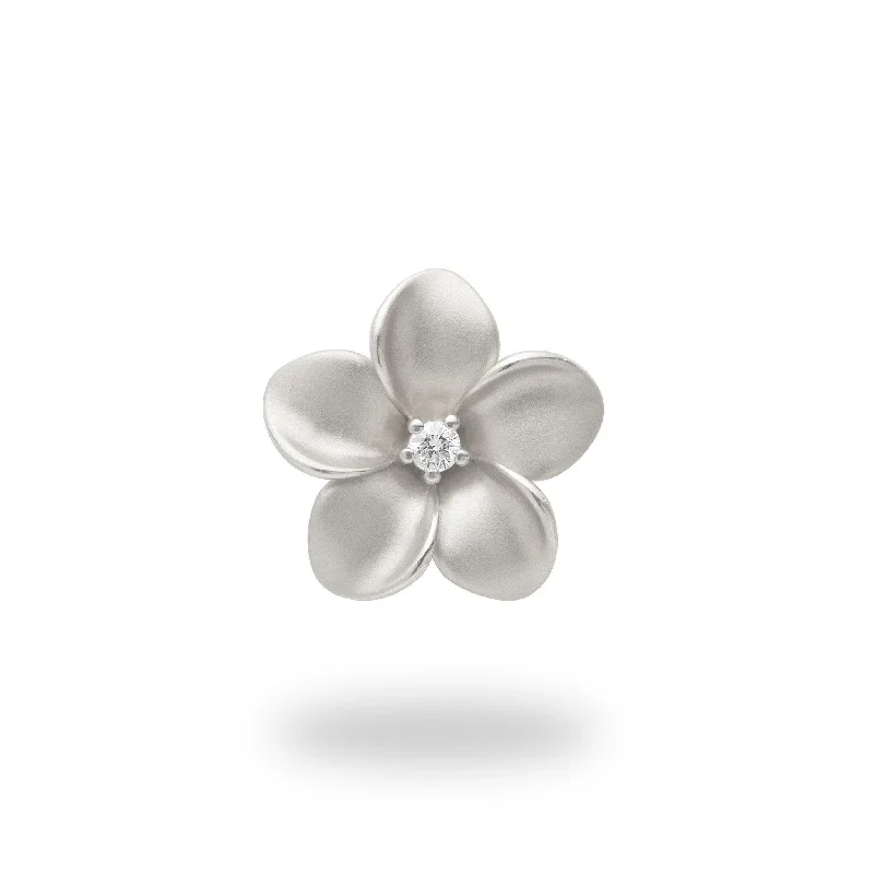 Must-Have Jewelry At Unbelievable Discounts Plumeria Pendant in White Gold with Diamond - 16mm