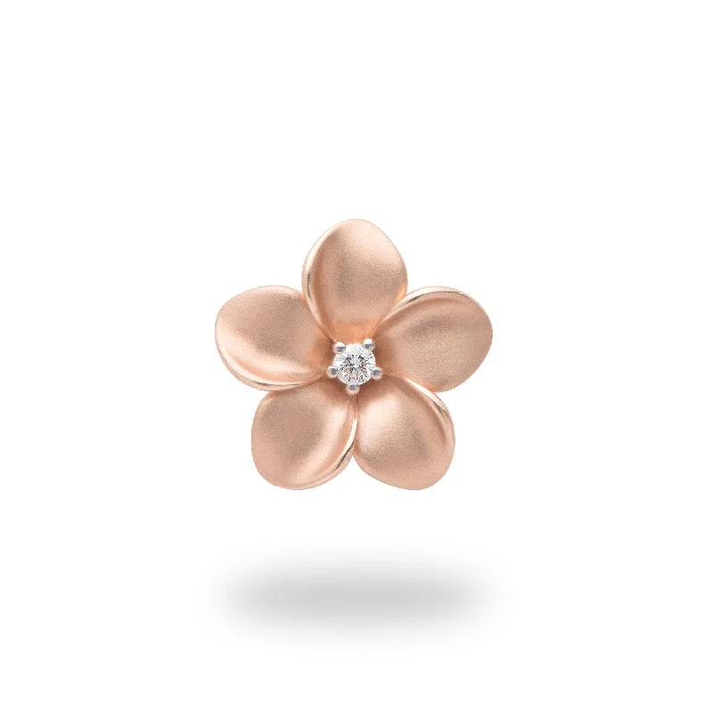 Exclusive Gemstone Jewelry Markdowns – Shop Now Plumeria Pendant in Rose Gold with Diamond - 16mm