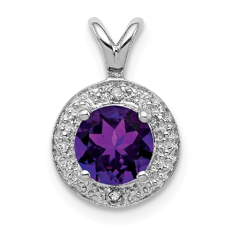 Sparkle In Style With Our Best Jewelry Deals Rhodium Plated Sterling Silver, Diamond & Gemstone Pendant, 10mm