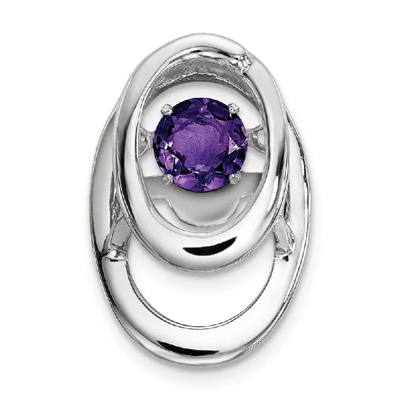 Timeless Jewelry Styles At Wallet-Friendly Prices Rhodium Plated Sterling Silver & Gemstone Oval Pendant, 10mm (3/8 In)