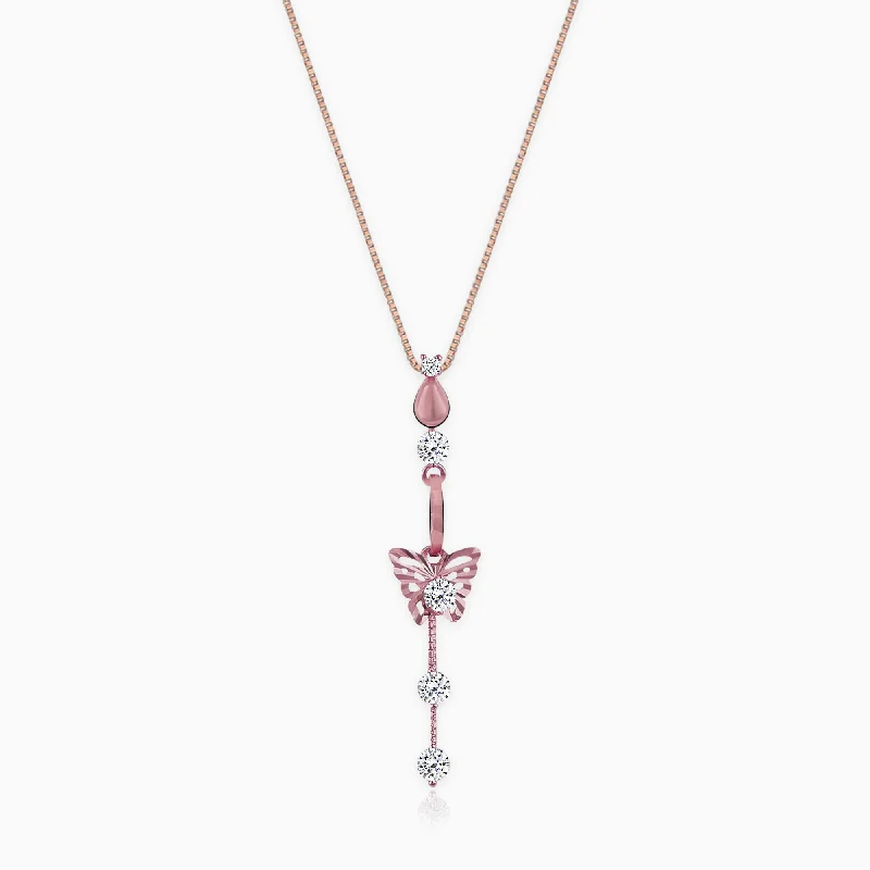 Elegant Jewelry At Unbeatable Offers – Shop Before It's Gone Rose Gold Charming Butterfly Pendant with Link Chain