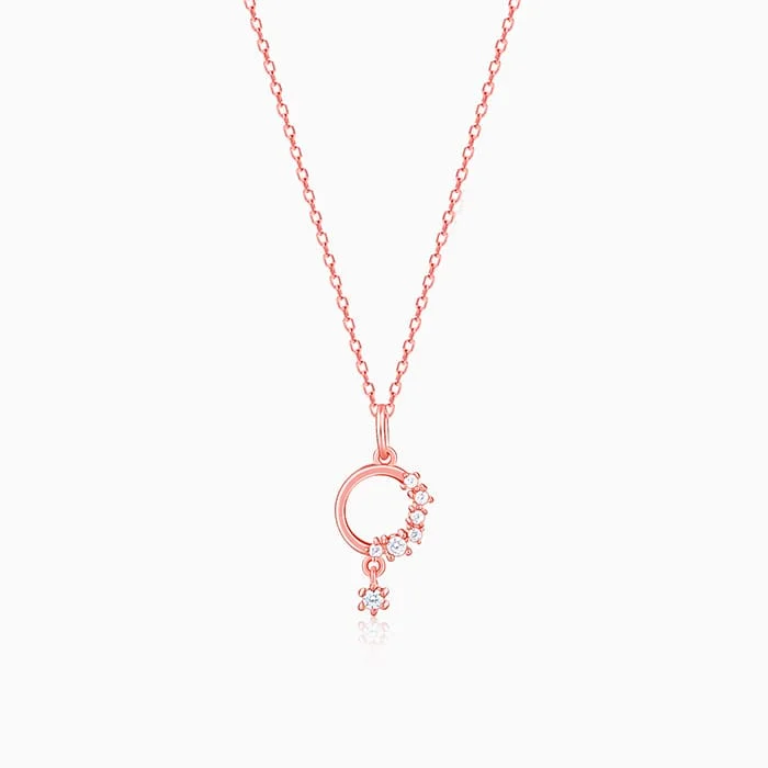 Gorgeous Jewelry, Limited-Time Savings Rose Gold Circular Drop Pendant With Link Chain