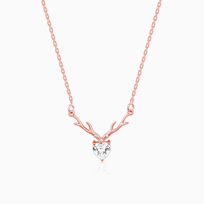 Timeless Jewelry, Timeless Savings – Don't Wait Rose Gold Deer Heart Necklace