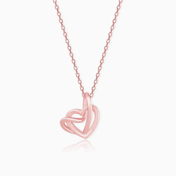 Last Chance To Grab Your Favorite Jewelry At A Discount Rose Gold Double Trouble Heart Pendant With Link Chain