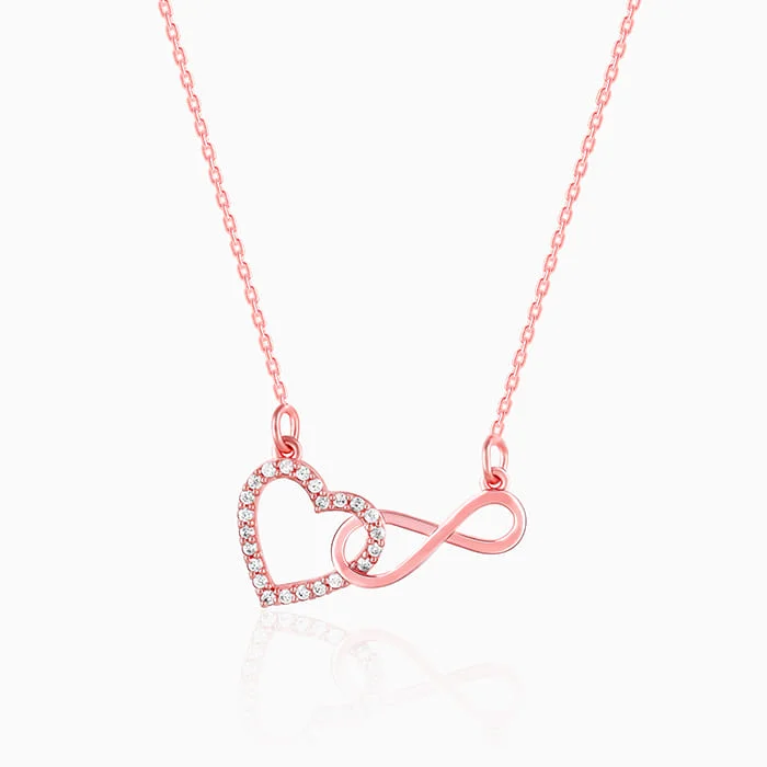 High-End Sparkle, Low-End Prices – Shop Now Rose Gold Sparkling Infinity Pendant with Link Chain