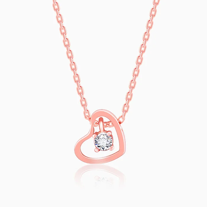 Sparkle More For Less – Jewelry Sale Happening Now Rose Gold Whole Heart Necklace