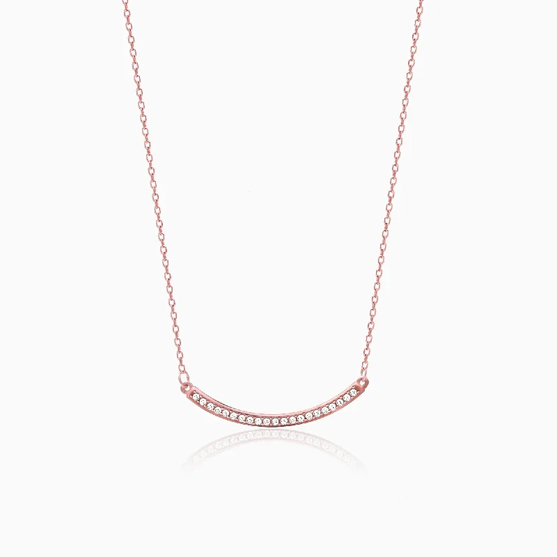 Exclusive Jewelry Offers – Shine For Less Rose Gold Zircon Arc Necklace