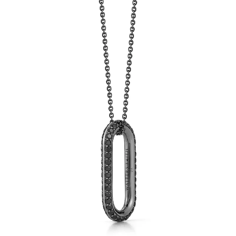 Your Perfect Accessory At The Perfect Price SAXON 18K BLACK GOLD AND BLACK DIAMOND JUMBO LINK NECKLACE