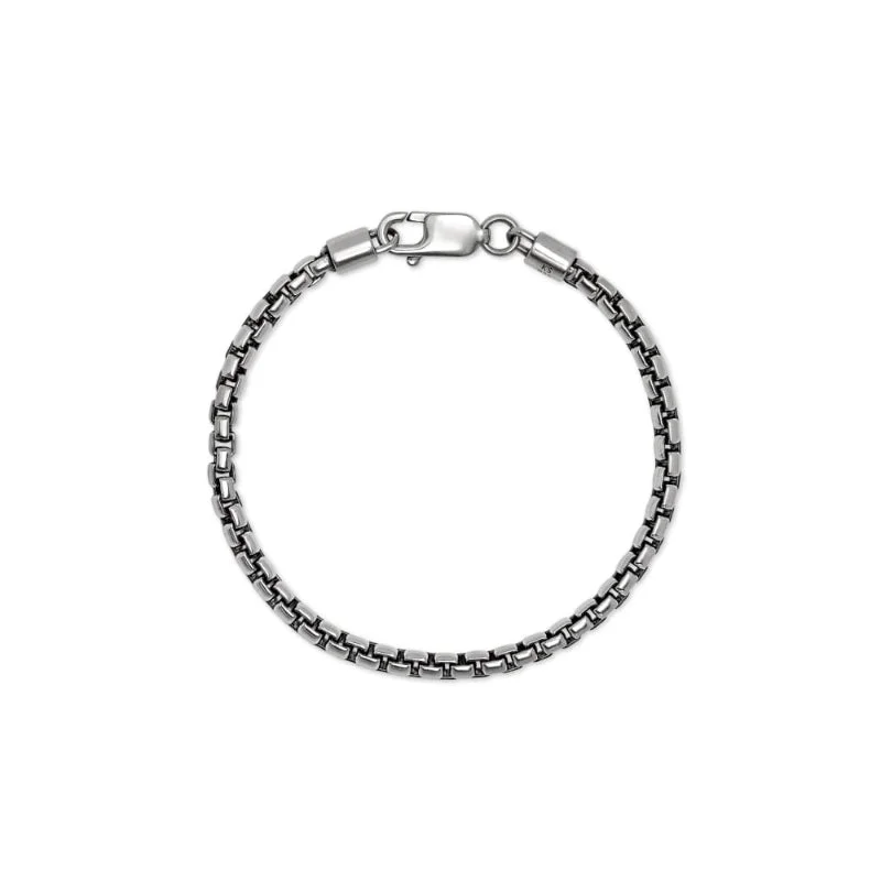 Luxury Jewelry At Unbeatable Discounts Scott Bros. Beck Round Box Chain Bracelet In Oxidized Sterling Silver