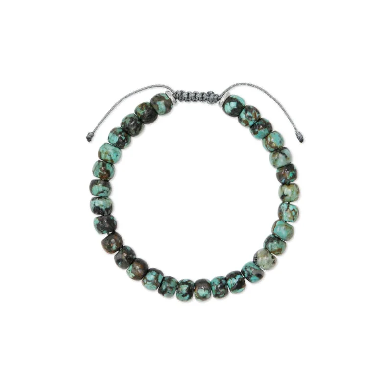 Shop Jewelry That Shines Without The High Price Scott Bros. Cade Oxidized Sterling Silver Corded Bracelet In Turquoise Jasper