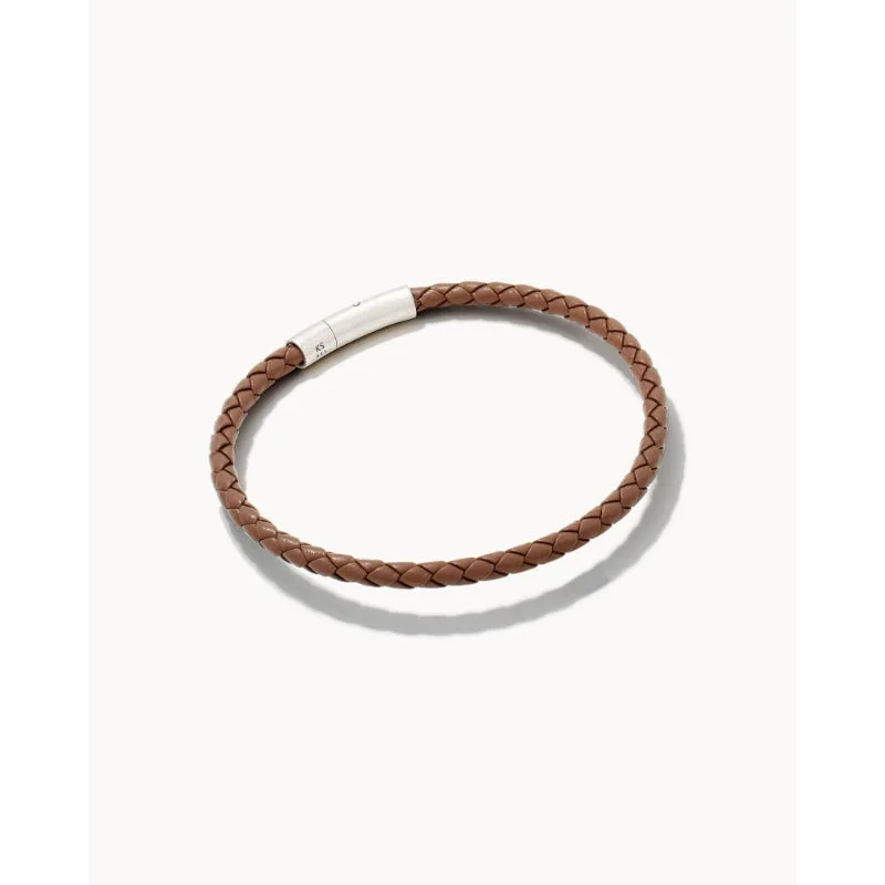 Jewelry Clearance Sale – Final Reductions Scott Bros. Evans Oxidized Sterling Silver Corded Bracelet In Taupe Leather