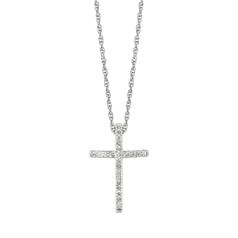 Silver .12ct Diamond Cross Necklace