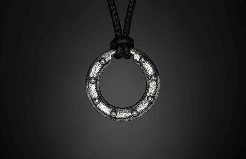 Shop Trending Jewelry With Exclusive Savings 'Silver Orbit' Sculpted Sterling Silver Pendant On Leather Cord